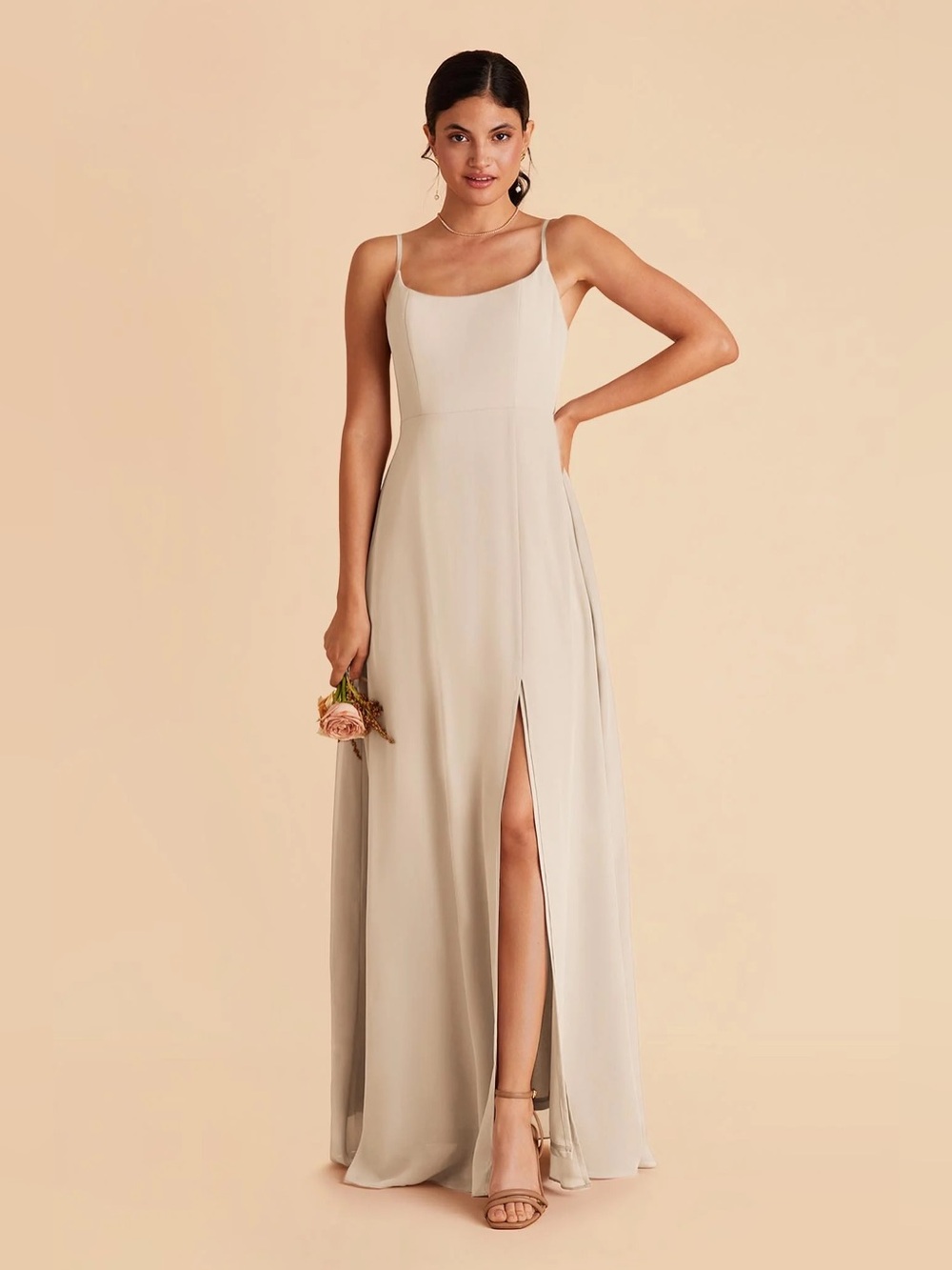 Birdy Grey Amy Dress Neutral Champagne Wedding Formal Bridesmaid Size XL NWT